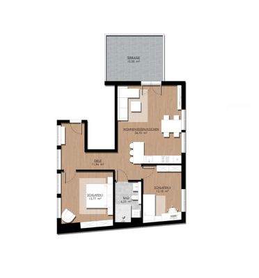 Grundriss mit Terrasse