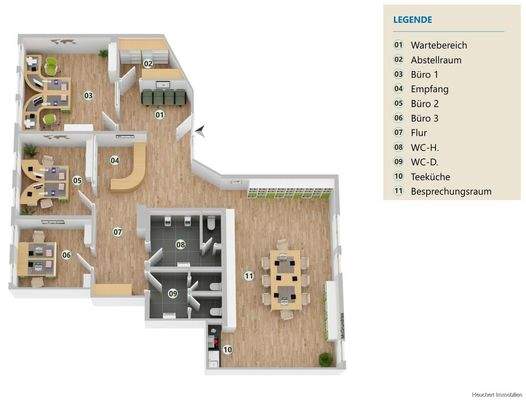 Grundriss Bürofläche