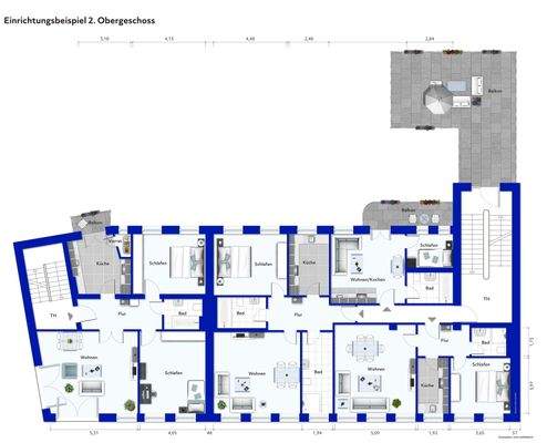 Einrichtungsbeispiel 2. Obergeschoss