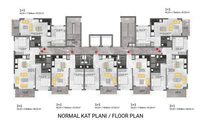 Apartments in a Complex with Rich Facilities in Alanya