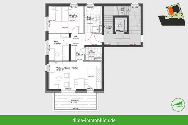 WE 32 im 1. OG Hinterhaus