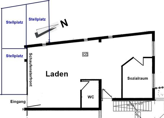 Grundriss mit Stellplätzen