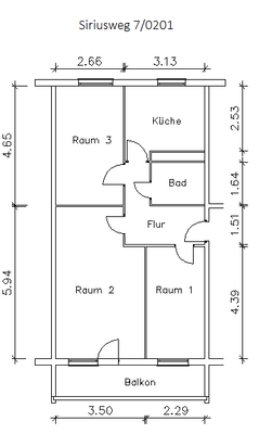 Grundriß des Mietobjektes: 