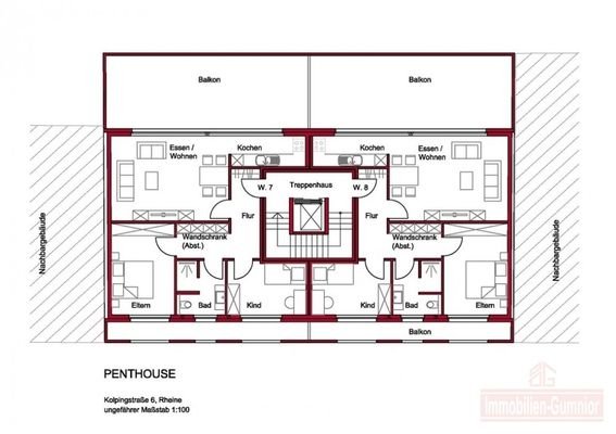 Grundriss 3. OG Penthouse