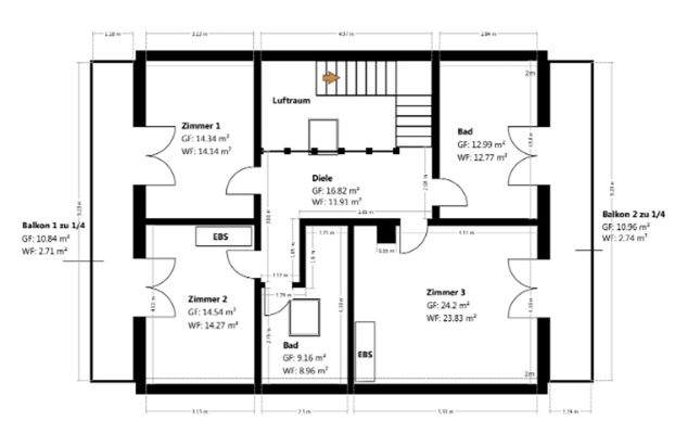 Grundriss Skizze DG Haus 25