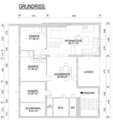 Raumaufteilungsskizze Wohnung - OG