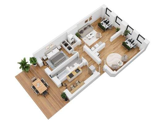 Grundriss 3D Gudrunstraße