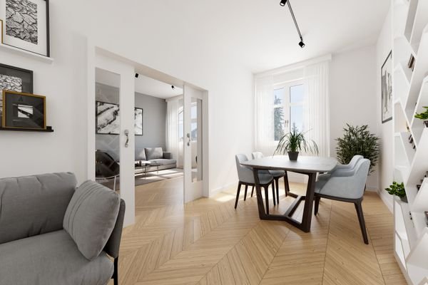 Visualisierung | Esszimmer/Bibliothek