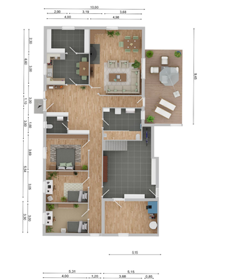 Grundriss Hauptwohnung