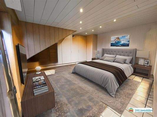 Wohnung 3 im DG / Schlaf-, Ess- und Wohnbereich