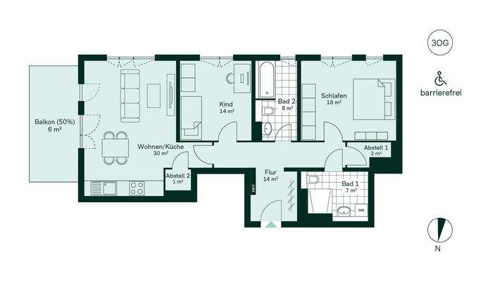 Komfortabler Grundriss