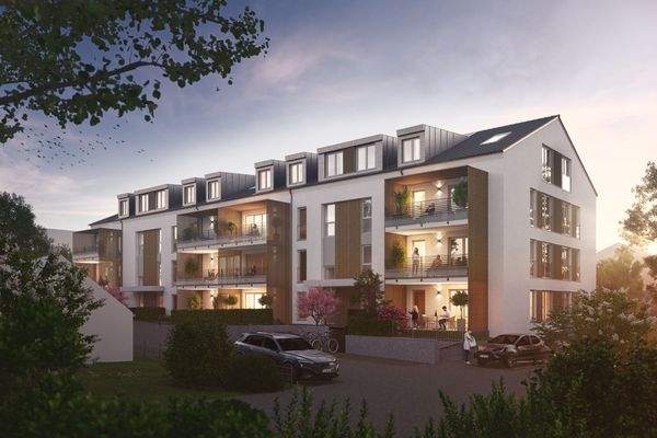 Visualisierung der Straßenansicht in Abendstimmung