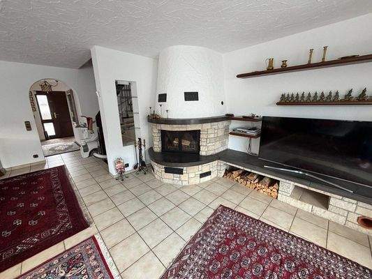 open-plan living and fire 