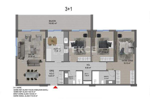 Apartments in a Mixed-Use Project with Indoor Pool in Ankara