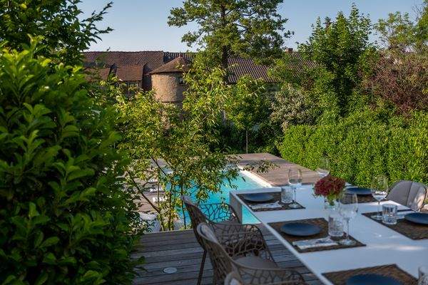Blick zum Pool