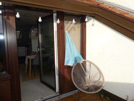 Ausgang auf die Dachterrasse