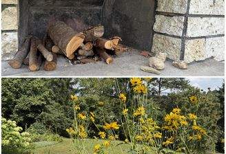 Kaminofen auf der Terrasse
