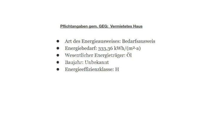 Energieangaben vermietetes Haus
