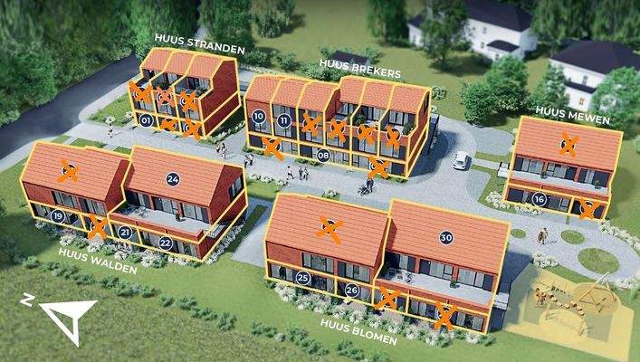 Häuserplan mit freien Wohnungen aktuell