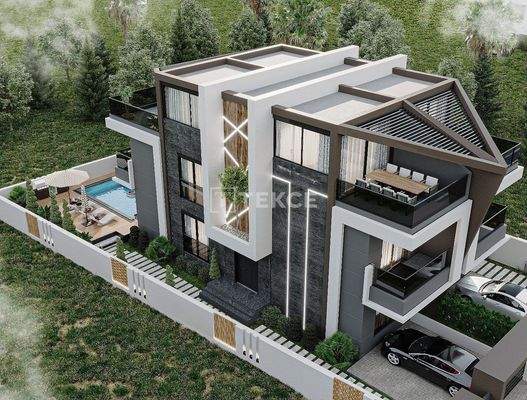 Modern Homes with Garden and Private Pool in Güzeloba Antalya