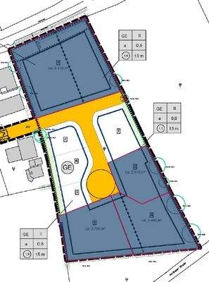 Lageplan der verfügbaren Gewerbegrundstücke
