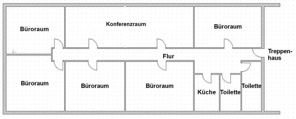 Grundriss der linken Büroeinheit
