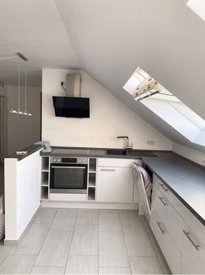 Offene Küche im Dachgeschoss