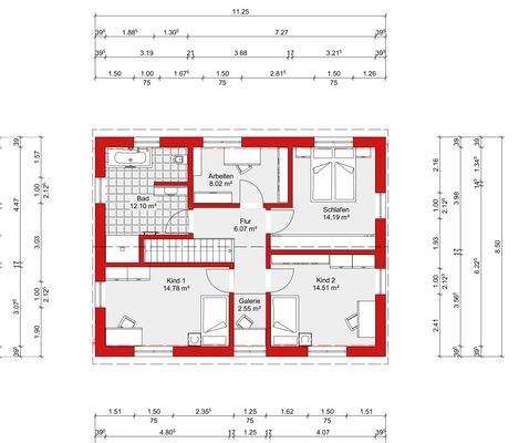Grundriss Obergeschoss