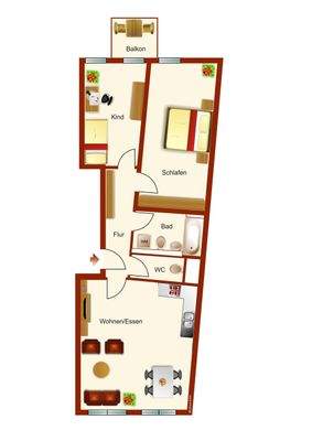 Grundriss (nicht maßstäblich)