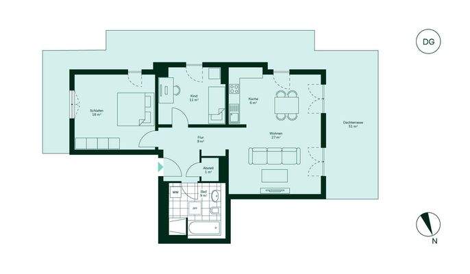 Komfortabler Grundriss