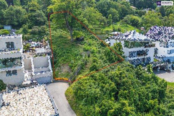 Abbildung von Grundstück und Umgebung aus der Vogelperspektive