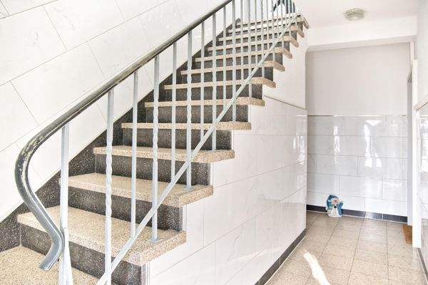 wenige Stufen zur Wohnung / Hausflur