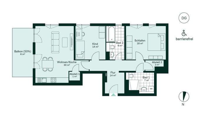 Komfortabler Grundriss