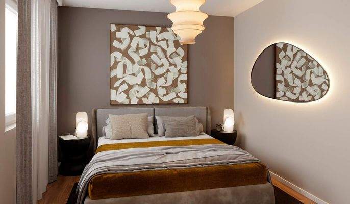 Helles und komfortables Schlafzimmer