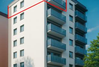 Ansicht mit DG Kennzeichnung der Wohnung