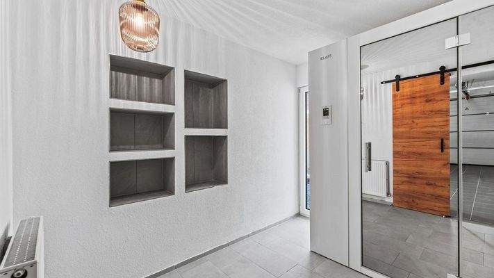 Saunabereich mit Zugang zur Terrasse