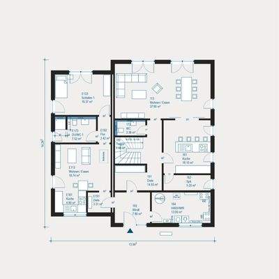 Modernes Familienhaus Grundriss
