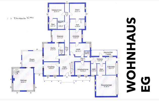 Grundriss EG Wohnhaus