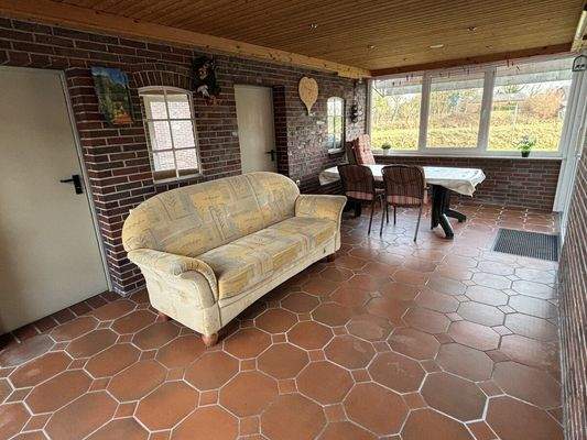 Überdachte, beheizte Terrasse