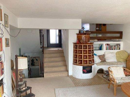 Wohnzimmer mit Kamin