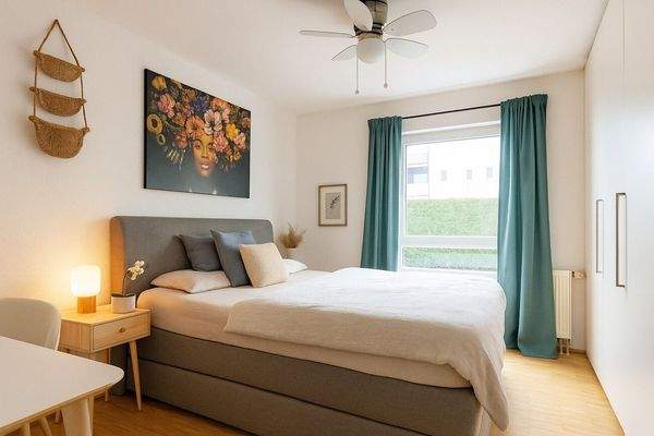 Elternschlafzimmer inkl. Einbauschrank visualisiert