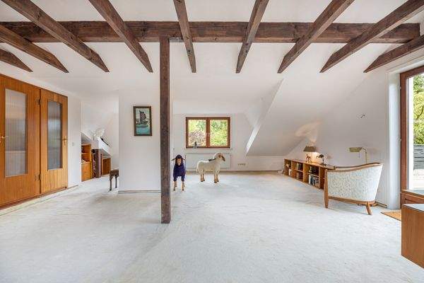 massive Decken-Holzbalken