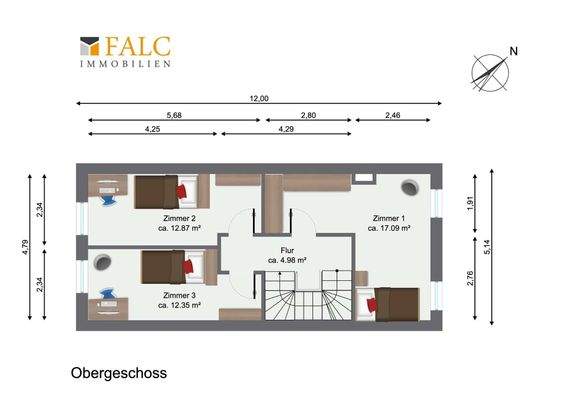 Grundriss Obergeschoss WE03
