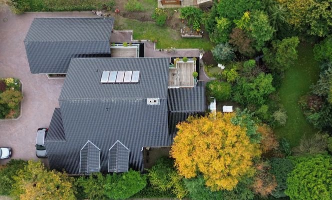 Haus von oben mit Garten