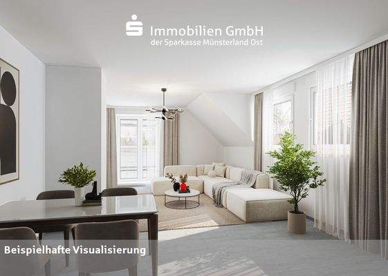 Wohn- und Esszimmer im Dachgeschoss