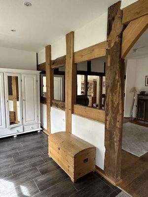 saniertes Ständerwerk des Hauses