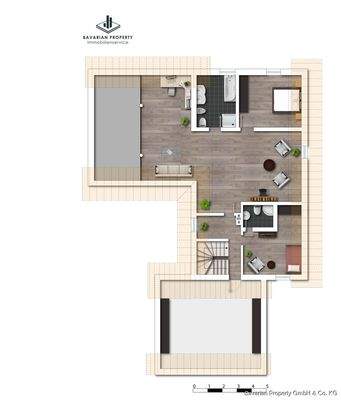 Grundriss Dachgeschoss (Gestaltungsbeispiel)