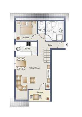 Dachgeschoss-Maisonette 