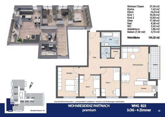 Grundriss Obergeschosswohnung