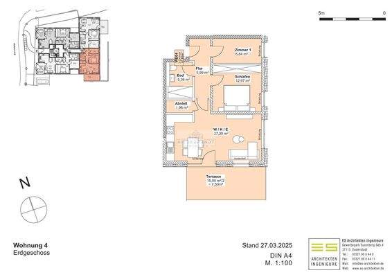 Grundriss Wohnung 4, Weissdornweg